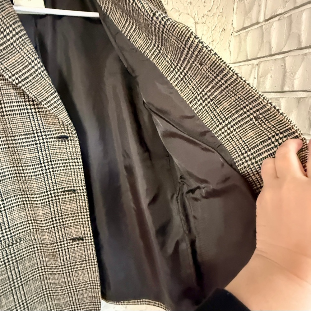 Field Manor Wool Blazer Size 10 I Houndstooth Wool Jacket I Classic Tailored - Picture 5 of 15
